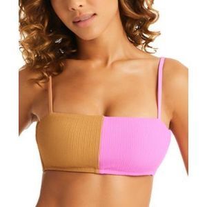 Sanctuary Women's Balancing Act Two-Toned Bandeau Bikini Top Women's Swimsuit S